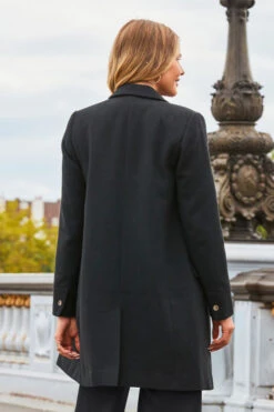 Black Faux Wool Double Breasted Coat 11 Black Faux Wool Double Breasted Coat -MIDI Clothing Shop web 2308 03 a23ow006bk0001 a23bw037we0001 03 181 rt