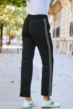 Black Striped Detail Tapered Trousers -MIDI Clothing Shop web 2308 101 a23le036bk0001 101 223