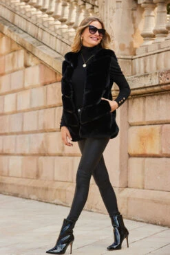 Black Gathered Sleeve Button Detail Jumper -MIDI Clothing Shop web 2309 11 a23ow020bk0001 a19tk090bk0001 s21bd014bk0001 11 028 4