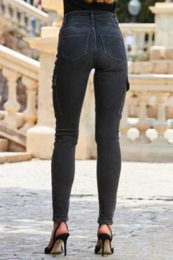 Charcoal Grey Skinny Cargo Jeans With Pocket Detail 13 Charcoal Grey Skinny Cargo Jeans With Pocket Detail -MIDI Clothing Shop web 2309 136 a23op001bk0001 a23bd021gy0016 136 197