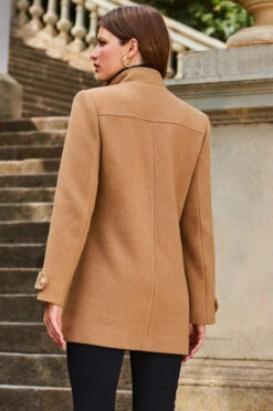Camel Coat With Gold Button Detail 12 Camel Coat With Gold Button Detail -MIDI Clothing Shop web 2309 140 a23ow002bn0002 140 176