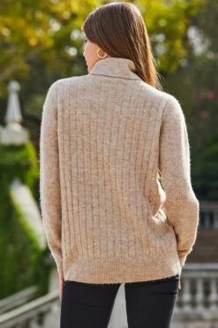 Camel Rib Knit Super Cosy Jumper 10 Camel Rib Knit Super Cosy Jumper -MIDI Clothing Shop web 2309 143 a23ow008bn0003 s23tk603nl0008 143 128