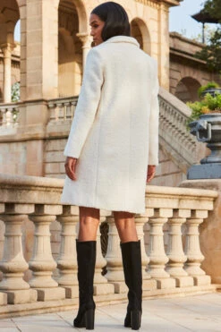 Cream Borg Button Front Coat -MIDI Clothing Shop web 2309 150 a23ow018nl0001 150 178