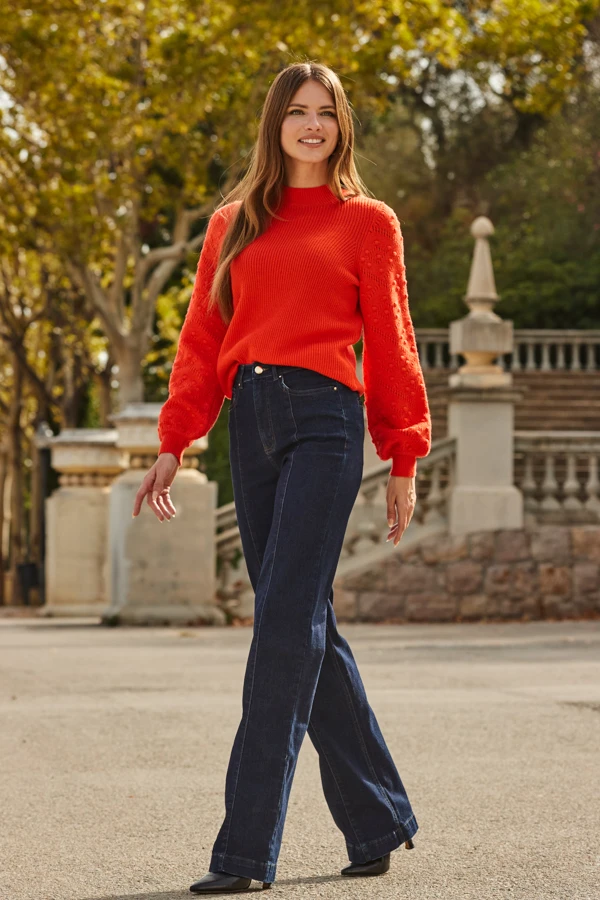 Dark Indigo Wide Leg Pintuck Jeans 8 Dark Indigo Wide Leg Pintuck Jeans - Image 6