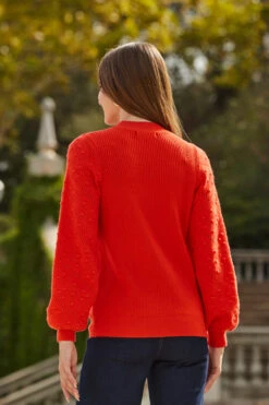 Orange Bobble Stitch Jumper -MIDI Clothing Shop web 2309 18 a23tk211oe0008 a22bl004bk0001 18 154