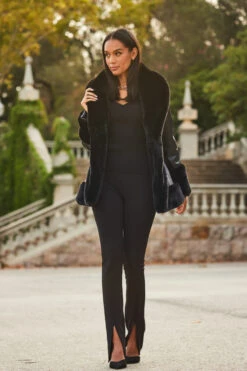 Black Faux Leather Coat With Faux Fur Trim 14 Black Faux Leather Coat With Faux Fur Trim -MIDI Clothing Shop web 2309 88 a23op007bk0001 a23bj002bk0001 a20tk001bk0001 88 013