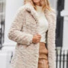 Cream Textured Faux Fur Coat -MIDI Clothing Shop web 2310 28 a23ow028nl0001 s23bp006bn0004 28 147