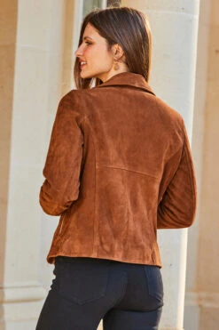 Tan Suede Biker Jacket -MIDI Clothing Shop web 26 s23ol011bn0004 213