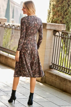 Animal Print Faux Wrap Midi Jersey Dress -MIDI Clothing Shop web 30 a20dj065sebn01 131