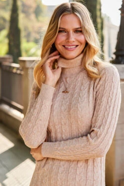 Natural Roll Neck Cable Knit Dress -MIDI Clothing Shop web 31 a22dk650nl0003 a22ow018bn0002 a22ow019nl0003 a22fw010bn0003 308