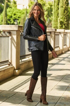 Black Longline Leather Biker Jacket -MIDI Clothing Shop web 31 s22tj008rd0017 a22ol001bk0001 253