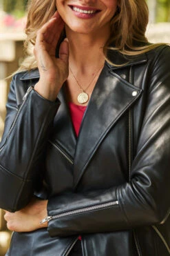 Black Longline Leather Biker Jacket -MIDI Clothing Shop web 31 s22tj008rd0017 a22ol001bk0001 406