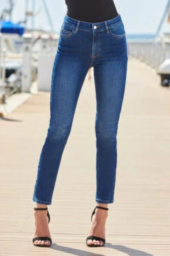Dark Indigo Super Stretch Slim Leg Jeans -MIDI Clothing Shop web 37 s22tk921rd0001 167