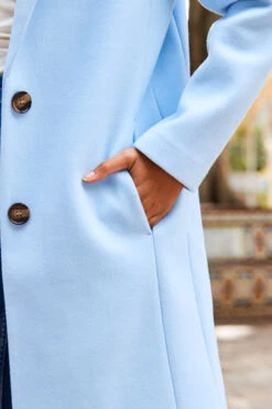 Powder Blue Single Breasted Coat -MIDI Clothing Shop web 38 s23tj070blge01 a22ow007be0002 381