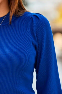 Cobalt Blue Gathered Sleeve Jumper -MIDI Clothing Shop web 45 a20tk095be0001 115