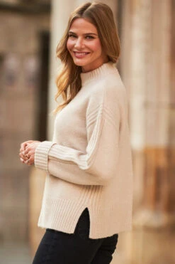 Cream Metallic Turtleneck Cable Detail Jumper 9 Cream Metallic Turtleneck Cable Detail Jumper -MIDI Clothing Shop web 50 a22bd022bk0001 a22tk560nl0003 278