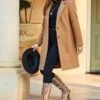 Camel Wool Mix Coat With Button Detail -MIDI Clothing Shop web 64 a22ow018bn0002 0134