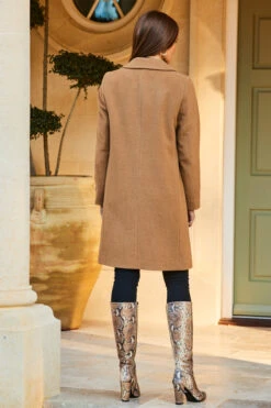 Camel Wool Mix Coat With Button Detail 11 Camel Wool Mix Coat With Button Detail -MIDI Clothing Shop web 64 a22ow018bn0002 0156