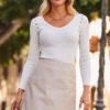 Ivory Eyelet Shoulder Detail Knitted Top -MIDI Clothing Shop web 78 a22sl002eu0001 233 1