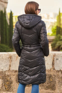 Black Longline Padded Coat With Hood -MIDI Clothing Shop web 87 a22ow012bk0001 238