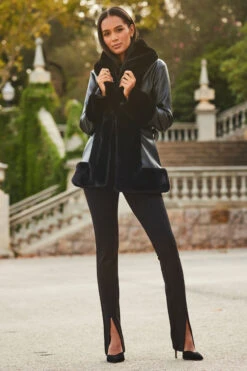 Black Faux Leather Coat With Faux Fur Trim 13 Black Faux Leather Coat With Faux Fur Trim -MIDI Clothing Shop web crop 2309 88 a23op007bk0001 a23bj002bk0001 a20tk001bk0001 88 040