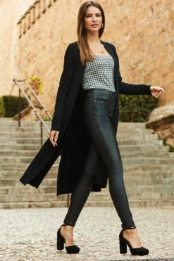 Black Longline Belted Cardigan With Pockets 12 Black Longline Belted Cardigan With Pockets -MIDI Clothing Shop web rt 65 a22tj051bk0001 251