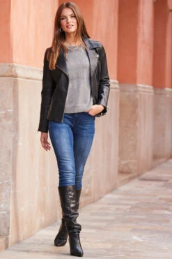 Silver Metallic Knit Jumper -MIDI Clothing Shop web rt 90 a20tk003mc0012 314