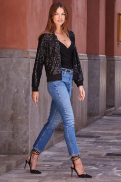 Mid Blue Denim Slim Leg Jeans -MIDI Clothing Shop web rt 91 s22ow023bk0001 227 1